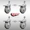 Service Caster 5 Inch SS Gray Polyurethane 1/2 Inch Threaded Stem Caster Set Total Lock Brake SCC-SSTSTTL20S514-PPUB-121315-4 - alternate 2